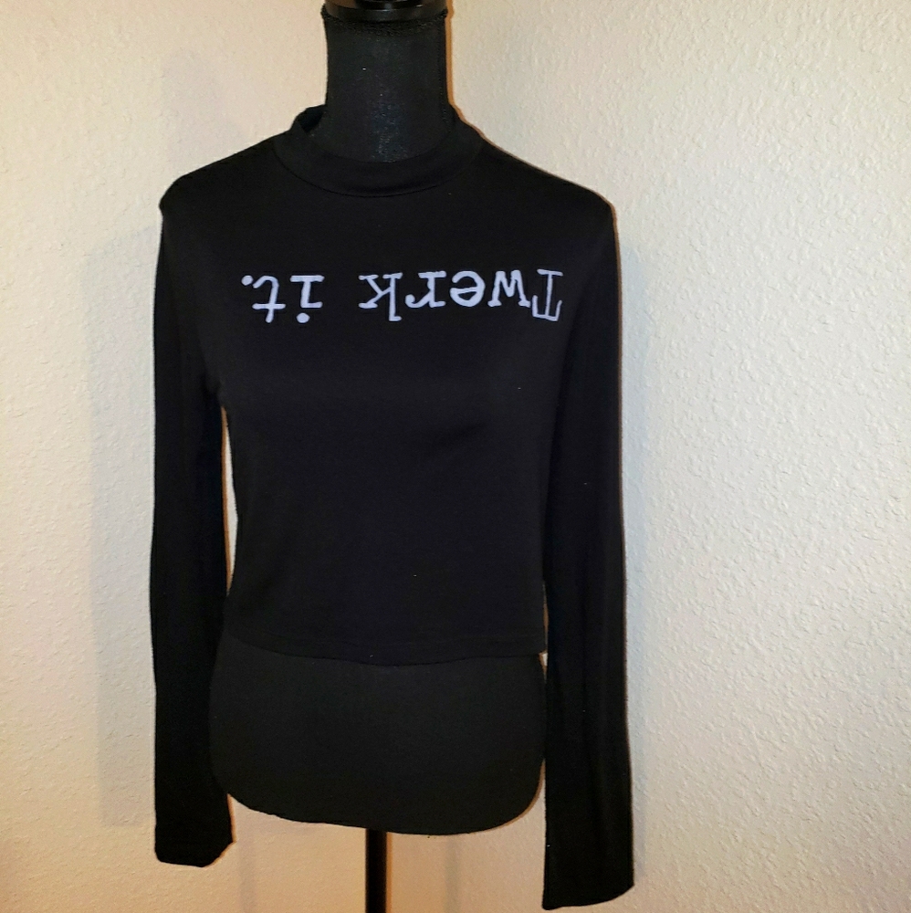 CLOSET FAVE Twerk It Sexy Black Crop Top